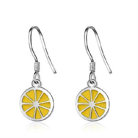 レモンピアス 小さなレモン真鍮 フルーツ ダングルイヤリング レディース ガールズ