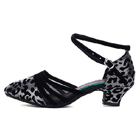 JUODVMP Leather ＆ Mesh Closed Toe Ballroom Dance S...