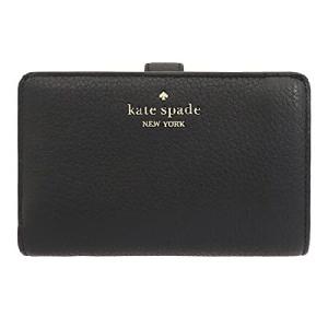 ケイトスペード  kate spade 財布(二つ折り財布) WLR00394 ブラック レイラ ペブルド レザー ミディアム コンパクト バイフォールド ウォレット レディース  ア｜waku-maremare