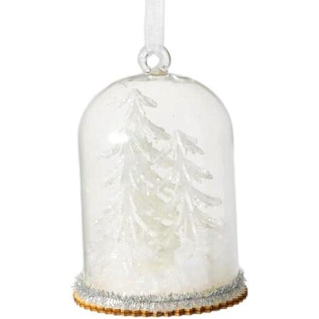 サリバンズ クロシェの白い冬の木 - キラキラツリーガラスオーナメント ホリデー装飾 冬の松 白い木...