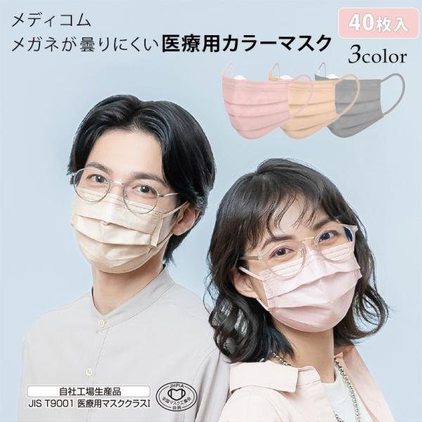 マスク Medicom Japan メガネが曇りにくい 医療用カラーマスク JMK200686 JM...