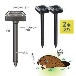 ソーラー式モグラ撃退器 2本入り もぐら 防獣...の詳細画像3