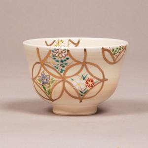 茶道具 仁清数茶碗 七宝紋平 与平作 平茶碗 茶道具 仁清数茶碗 七宝紋平 与平作 平茶碗