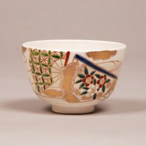 茶碗 金地 光琳梅 宮地英香作 茶道具 茶道 琳派写し 紅白梅 新春の