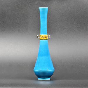 耳付花入 紺青交趾 中村翠嵐工房 茶道具 茶道 : 和空間ヤフーショップ