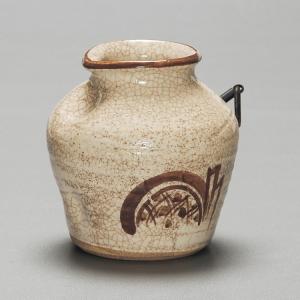 老松茶入（壺々青海波 朱 仕服付）中村宗悦作 桐箱 茶道 茶器 老松 表