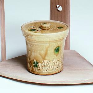 新古品）茶道具 水指 水差し 膳所焼 染付 雲堂 岩崎新定作 陽炎園 膳所