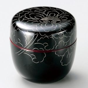 老松茶入（壺々青海波 朱 仕服付）中村宗悦作 桐箱 茶道 茶器 老松 表