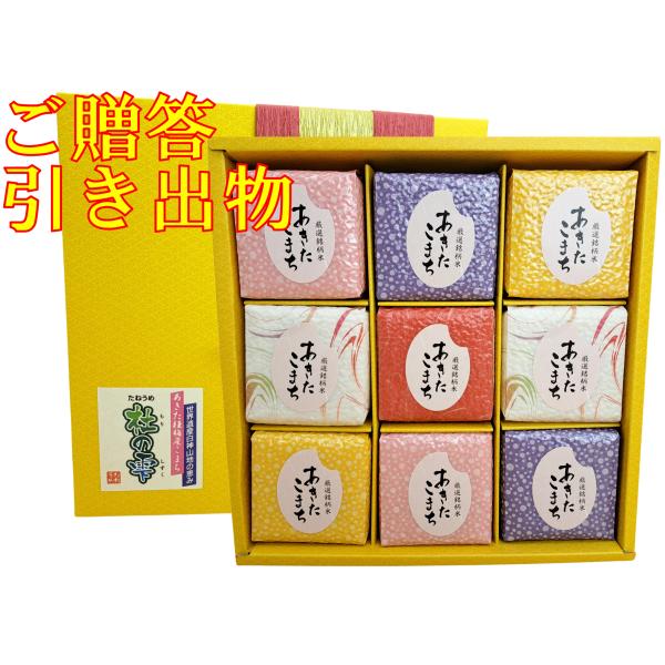 令和6年度産 秋田県産あきたこまち 白米300g×9個 贈答 引き出物 たねうめ産あきたこまち 杜の...
