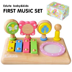 安心安全のCEマーク付き Edute baby&kids FIRST MUSIC SET おもちゃ 知育玩具 木製 楽器｜wakuwaku-land