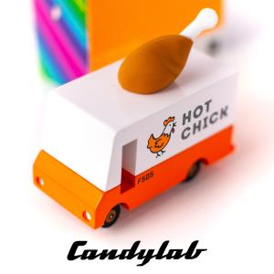 正規輸入品 ニューヨーク・ブルックリン発 Candylab(キャンディラボ) Fried Chicken Van CND F505 トイカー ミニカー 木製 フードカー キッチンカー おもちゃ｜wakuwaku-land