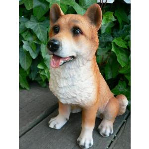 リアル！本物そっくり！ 等身大！？ 柴犬　置物　25オ411 置物 犬 柴犬 玄関用 本物そっくり 実物大 リアル ドッグ オブジェ