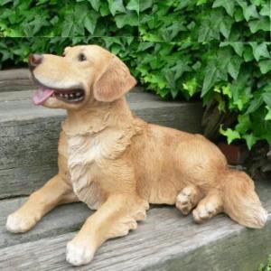 ゴールデンレトリバー犬 オブジェ置物玄関インテリアオーナメント実物大本物そっくり 犬 置物 本物そっくり ゴールデンレトリバー ちょーだい 大型 オブジェ
