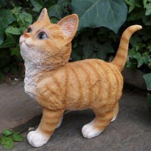 猫の置物 親子猫2匹セット Y77QY キャット ガーデンオブジェ