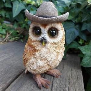茶フクロウの置物（17.5cm）ふくろう 12244N 鳥 とり 動物
