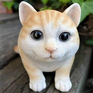 猫の置物 茶虎猫 居眠り猫 B N12689 キャット ガーデンオブジェ