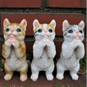 猫の置物 親子猫2匹セット Y77QY キャット ガーデン