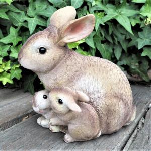 うさぎの置物 うさぎの親子 31359HH オーナメント ガーデン