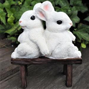 うさぎの置物 たれ耳うさぎの親子3品セット 8184・83HH