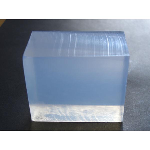 透明度が高いmpソープ（m&amp;pソープ）です。　クリア　800ｇ（四角・シールタイプ）　植物性グリセリ...