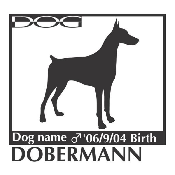 犬 ステッカーA ドーベルマン Mサイズ