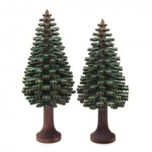 ギザギザの針葉樹2本セット　グリーン