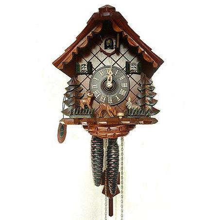 からくり時計 バンビとウサギ　ドイツ製鳩時計　本物の鳩時計