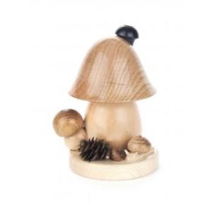 煙出し人形　きのこのお家　小(ナチュラル)