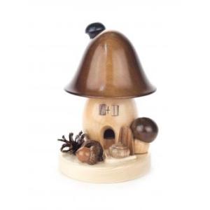 煙出し人形　きのこのお家　小(茶)