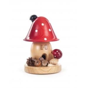 煙出し人形　きのこのお家　小(赤)
