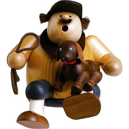 煙出し人形　ダックスフントとおじさん　専用いす付