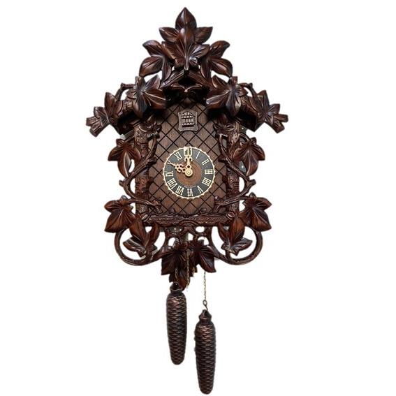 鳩時計　ドイツ製　本物の鳩時計　クラッシック　リーフスタイル