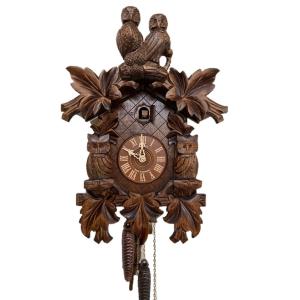 フクロウ時計　ドイツ製　本物のフクロウ時計