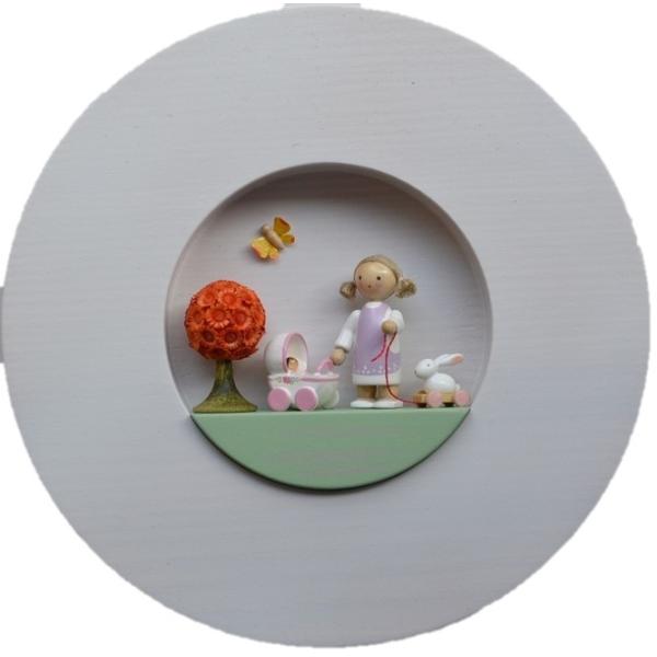 女の子と蝶々　額入り