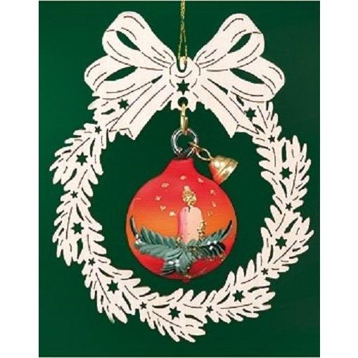 オーナメント　ガラス玉キャンドル　赤