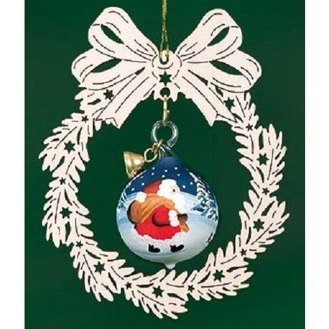 オーナメント　ガラス玉サンタ