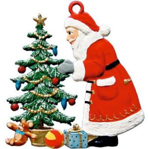 サンタクロースとクリスマスツリー　オーナメント