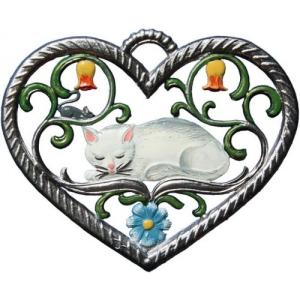 ハートの中のネコ　オーナメント