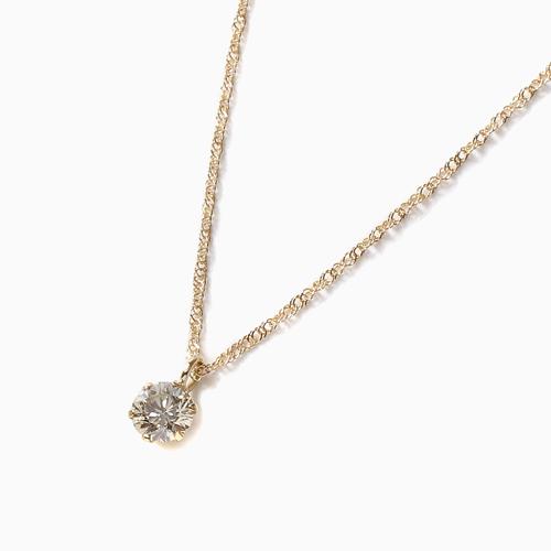 18金 ダイヤモンド ペンダント 0.15ct ネックレス スクリュー チェーン 42cm