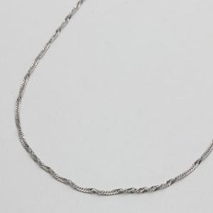 プラチナネックレスチェーン/スクリューデザイン 42cm : あなたと私の