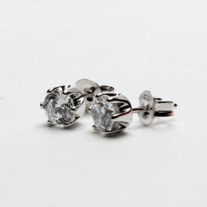 シルバー ピアス キュービックジルコニア 1.5ct 6本爪 プランダ社【クリックポスト便対応】｜walk2