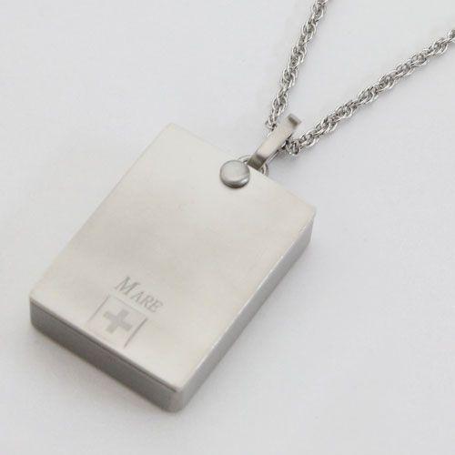 ピルケース おしゃれ 携帯用 ペンダント 薬入れ 純チタン 四角 デザイン MARE シャーパーデザ...