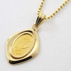 スイス製 純金 1g コイン ペンダントオーバルマリア