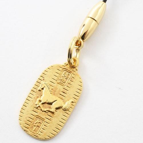 開運 招福純金製3g 干支 午 小判ストラップ K24 純金 爆買