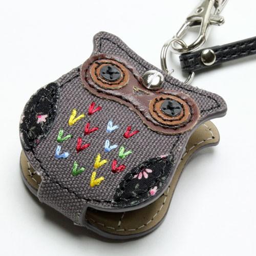 ルーペ兼用懐中時計 ウォッチ ブラウンフクロウ