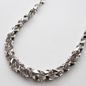 純プラチナ ネックレス Pt999 プラチナ 3連 ペタル チェーン 45cm 記念