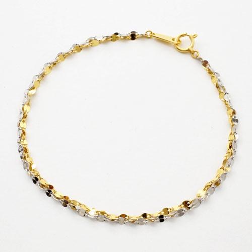 純プラチナ 純金 ブレスレット コンビ ペダル 18cm 2連仕様 Pt999 K24刻印入