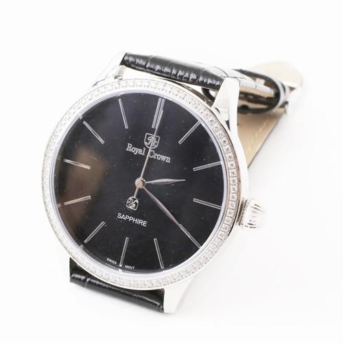 腕時計 ウォッチ ブラック 黒 ベルト ロイヤルクラウン