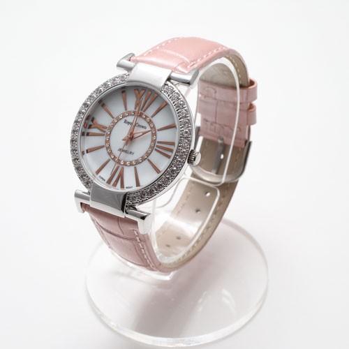 腕時計 ウォッチ ピンクベルト キュービックジルコニア CZ 白蝶貝 シェル ジュエリー ロイヤルク...