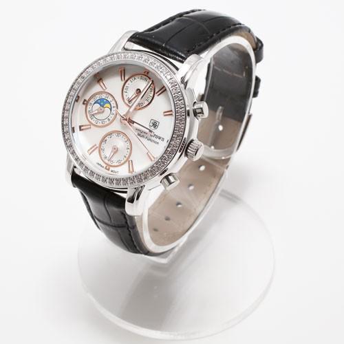 腕時計 ウォッチ ブラックベルト キュービックジルコニア CZ 白蝶貝 シェル ジュエリー ロイヤル...